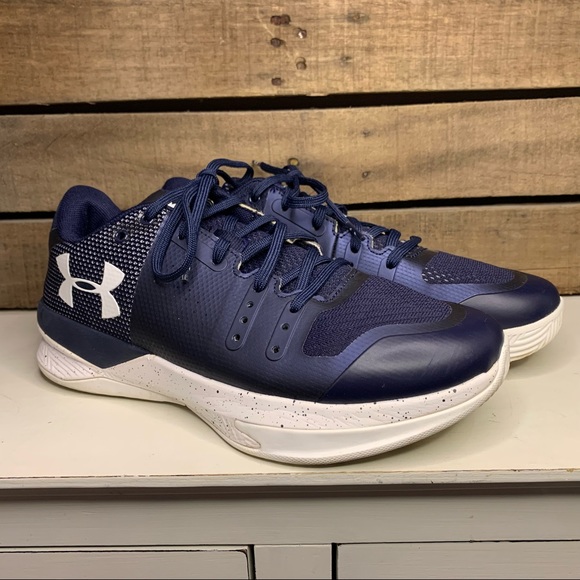 Under Armour Block City Volleyball Shoe Navy White Size 8 - Picture 2 of 13